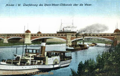 Minden i. W., Überführung des Rhein-Weser-Elbkanals über die Weser