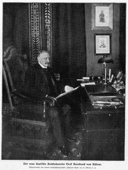 Der neue deutsche Reichskanzler Graf Bernhard von Bülow
