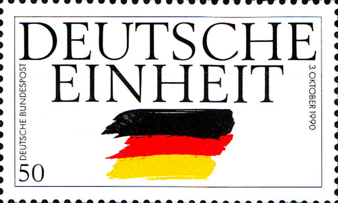 Deutsche Einheit 3. Oktober 1990 (Briefmarke Deutsche Bundespost 50 Pfennig)